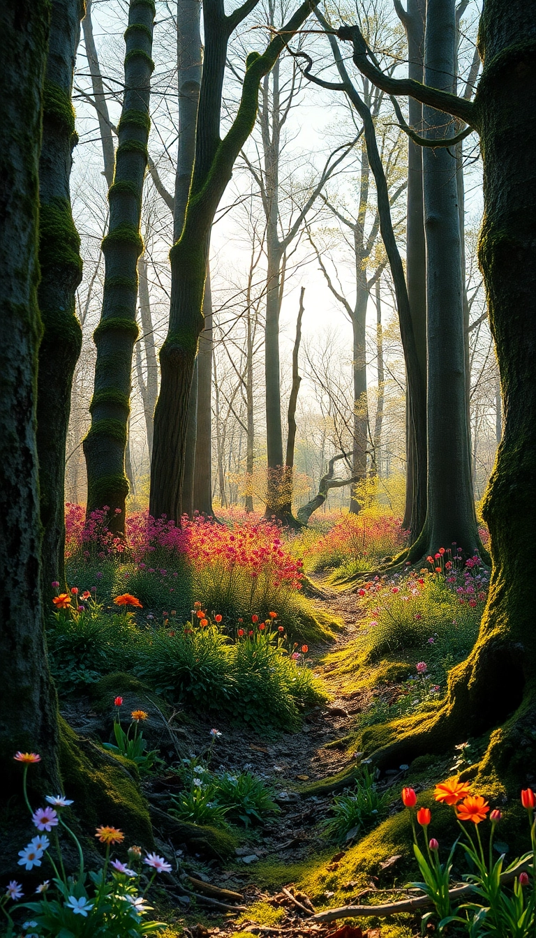 iPhone AI Spring Forest Floor Luxurious Background Royalty-Free Stock Photo
